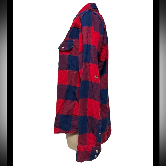 JACHS Girlfriend Red and Blue Plaid Shirti - Picture 3 of 5